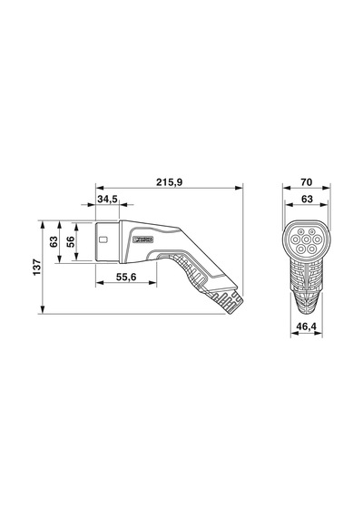 Phoenix Contact Ev-t2g3pc-3ac32a 1628011 Ac Şarj Kablosu 5 Metre 7 KW