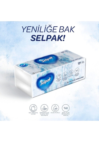 Selpak El ve Yüz Havlusu 100'lü