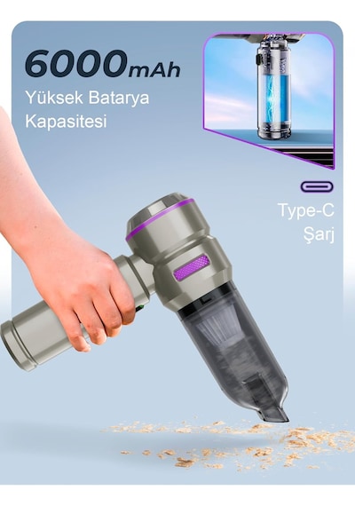 Ahv-02 Kablosuz Araç Içi Süpürge Mor 21000pa Güçlü Vakum Fırçasız Motor Üfleme & Vakum Ö Diğer