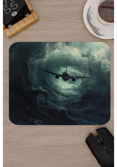 Airplane Uçak Kaymaz Dikişli Kauçuk Oyuncu Mousepad V2 - 22x18 Gaming Mouse Pad Fare Altlığı