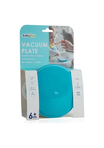 Babyjem Vakumlu Mama Tabağı 565 Mavi Mavi