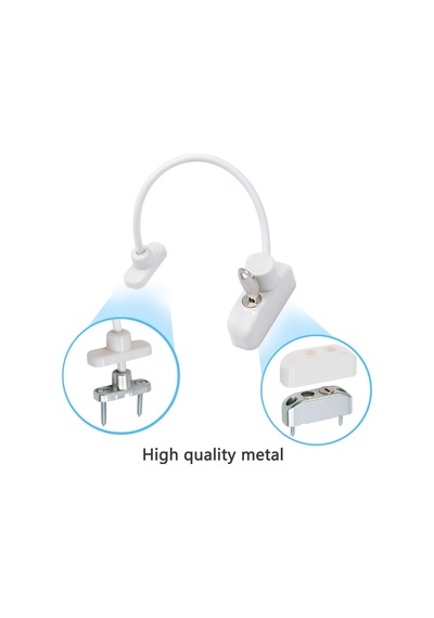 Kidmix 5 Adet X 2 Paket Halatlı Pvc Kapı Pencere Emniyet Kilidi - Beyaz Kablolu Pimapen Emniyet Mandalıı Altın Ve Çok Renkli