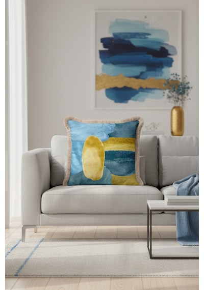 Modern Sanat Esintili Saçaklı Yastık Kılıfı - Minimalist Bohem Mavi Krem Püsküllü Kırlent Kılıfı Sisli Bebek Mavisi Modern Sanat Esintili Saçaklı Yastık Kılıfı - Minimalist Bohem Mavi Krem Püsküllü Kırlent Kılıfı Sisli Bebek Mavisi