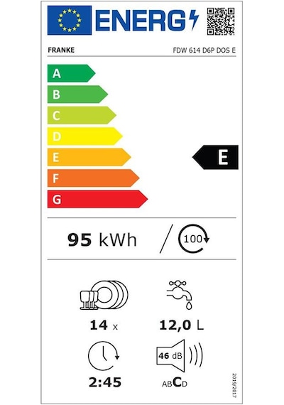 Franke FDW 614 D6P DOS E 6 Programlı 14 Kişilik Bulaşık Makinesi