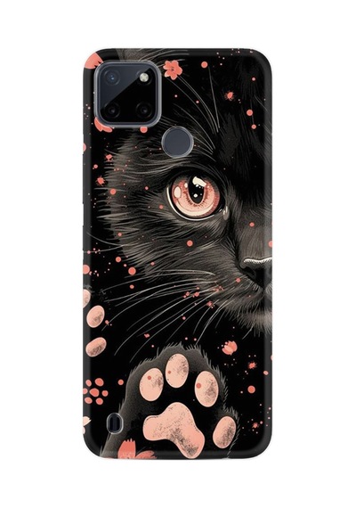 Realme C25y Kılıf Boutique Baskılı Resimli Kara Kedi Pcode -085