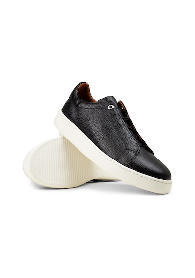 Deery Erkek Hakiki Deri Siyah Gizli Bağcıklı Sneaker - 04444msyhe02