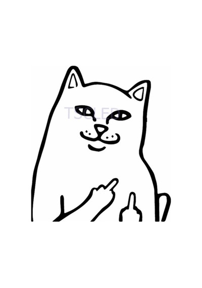 Kaba Komik Kedi Araba Çıkartmaları Su Geçirmez