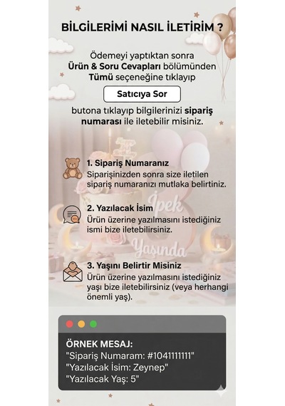 Kişiye Özel Pla Doğum Günü Masa Dekoru / Parti Dekoru Genel
