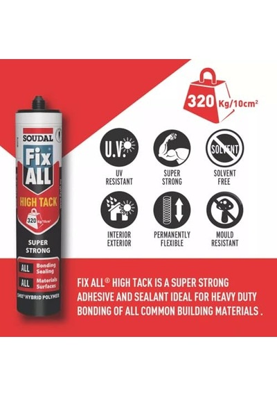 Fix All Yüksek Güçlü High Tack Montaj Yapıştırıcısı Beyaz 290 Ml