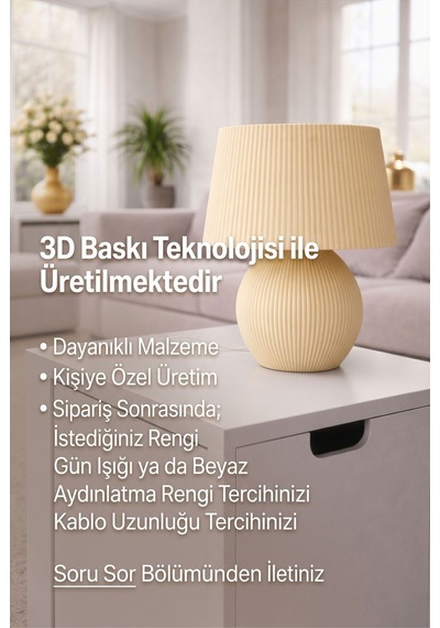 Letto Model - Led Abajur - Masa Lambası - Usb 5v İle Çalışır - Slim Led Aydınlatması Dahildir - Dekoratif Lamba - Renk Seçenekli Çok Renkli