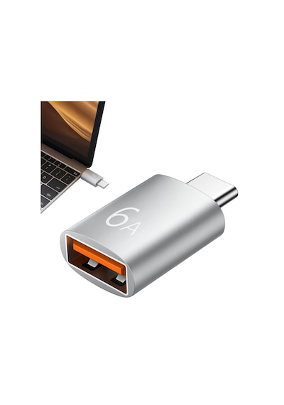 Schitec 6a Type-c To Usba Dönüştürücü Adaptör Hızlı Şarj Ve Veri Aktarım Adaptörü Gümüş J624