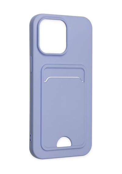Apple iPhone Uyumlu 14 Pro Kılıf Kelvin Kartvizitli Silikon - Lila Bz8683140425166