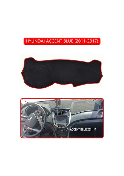 Hyundai Accent Blue 2011-2017torpido Koruma Halısı Kırmızı Kenar