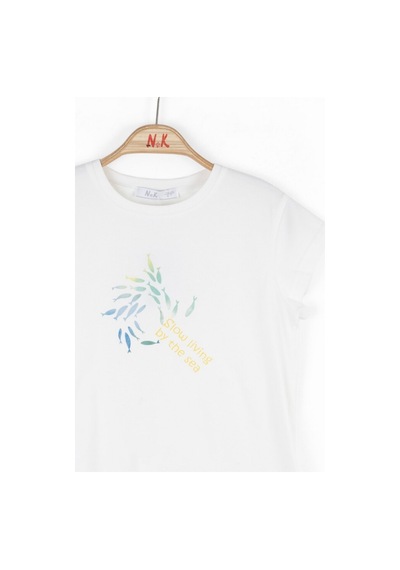 Xo Kids Kız Çocuk Tişort 4-8 Yaş 38532 Ekru