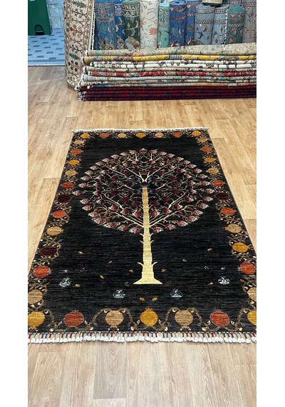 El Dokuma Afghan Halısı Siyah