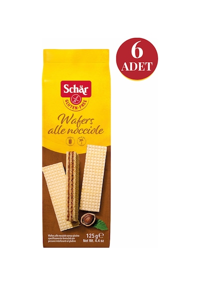 Schar Wafers Alla Nocciole Glutensiz Fındıklı Gofret 6 x 125 G