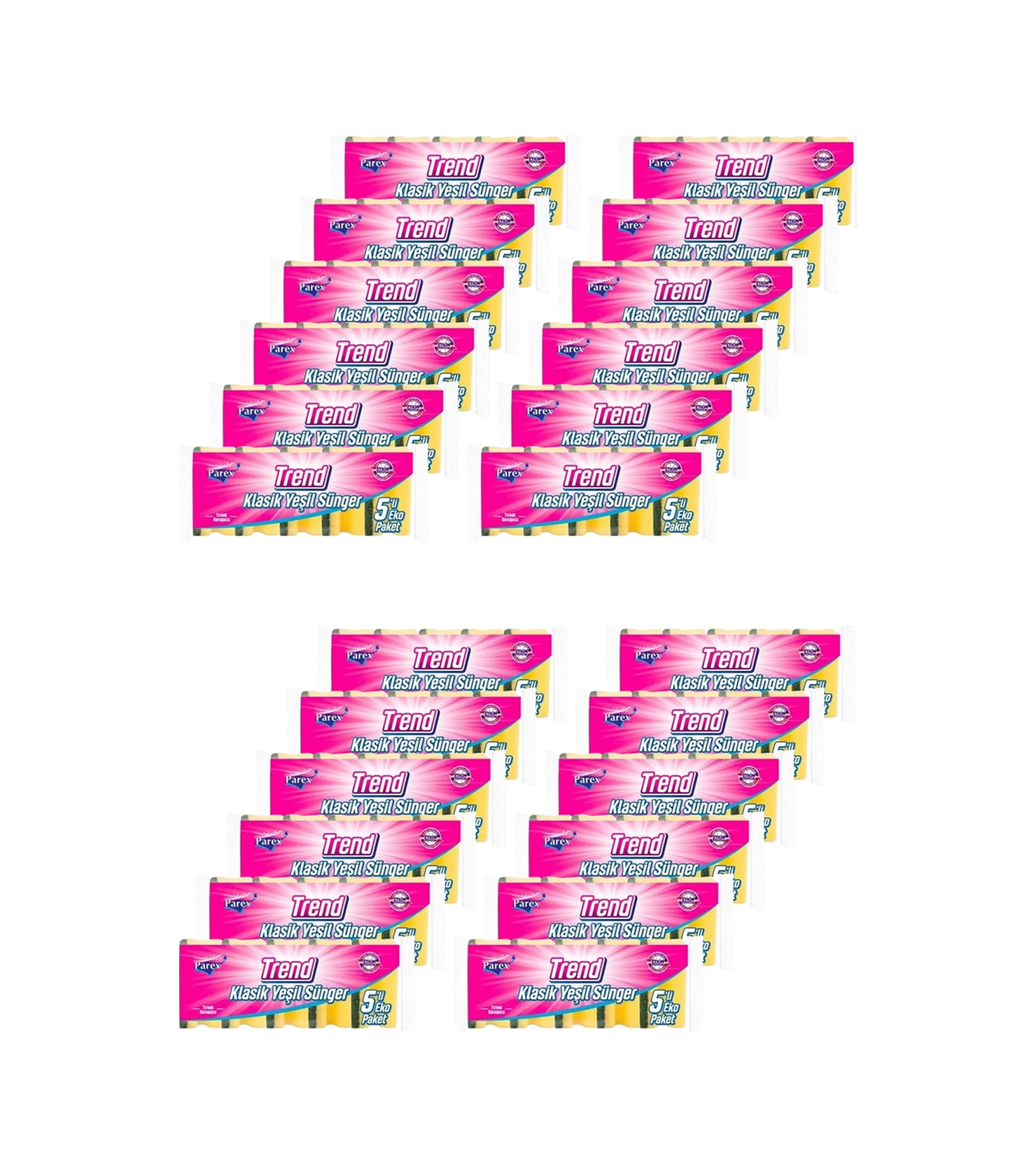 Trend Klasik Oluklu 5'li Sünger 24 Paket