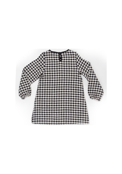 Denokids Kız Çocuk Kışlık Dokuma Siyah Aplikeli Uzun Kollu Elbise 2-8 Yaş
