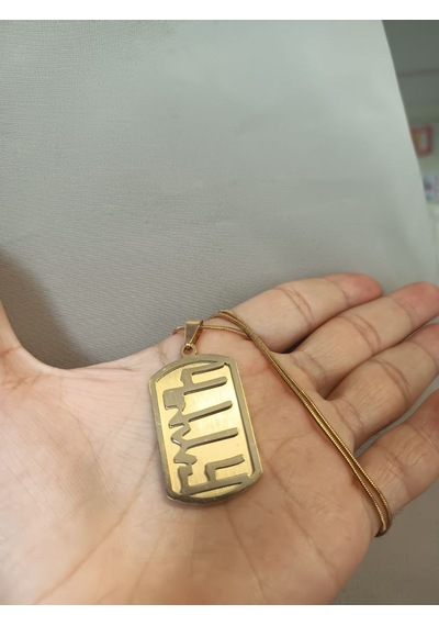 Göktürkçe Türk Yazısı Ayna Gold Renk 316l Paslanmaz Çelik Figür K