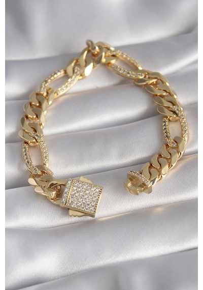 Gold Renk Zirkon Taşlı Zincir Vıp Exclusive Seri Gurmet Model Kadın - Tj-bb5917 Altın - Çok Renkli Gold Renk Zirkon Taşlı Zincir Vıp Exclusive Seri Gurmet Model Kadın - Tj-bb5917 Altın - Çok Renkli