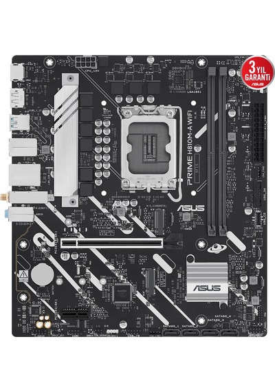 Asus Prıme H810m-a Wıfı, 2xddr5, 2x M.2, Hdmı, Dp, Wi-fi 6, Bluetooth 5.3, Intel Core Ultra Cpu Seri 2 , Lga1851 Soket, Atx Anakart