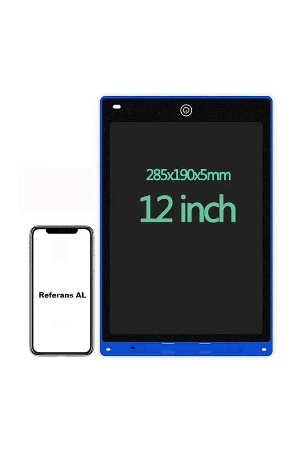 12" Renkli Dijital Yazı Tahtası 12 Inc Grafik Tablet Dijital Not Tahtası Yaz Sil Dijital Not Tahtası Mavi