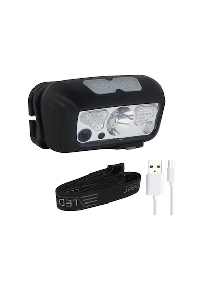 Powermaster CY-2088 Ledli Usb Şarjlı Kafa Feneri Siyah