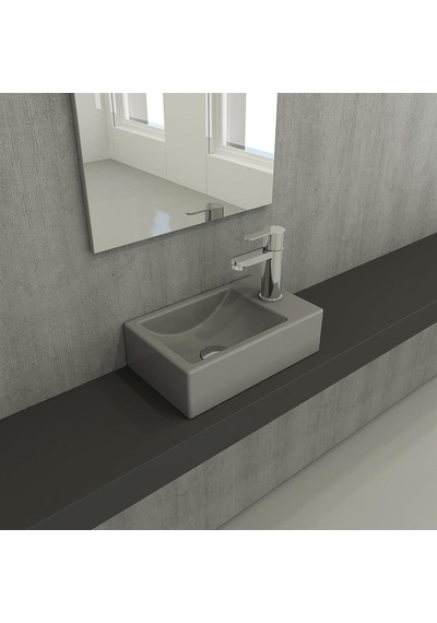 Bocchi Milano Dar Sağ Lavabo 37 CM Mat Gri 1419-006-0126