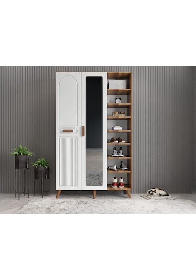 Monere Membran 3 Kapaklı Portmanto Montaj Dahil Cevizbeyaz 120 Cm