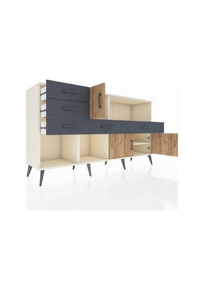 Hyperion Konsol 2 Raflı 5 Çekmeceli 3 Kapaklı 176x44x99 Aytaşı-ça Aytaşı-çam/antrasit Hyperion Konsol 2 Raflı 5 Çekmeceli 3 Kapaklı 176x44x99 Aytaşı-ça Aytaşı-çam/antrasit