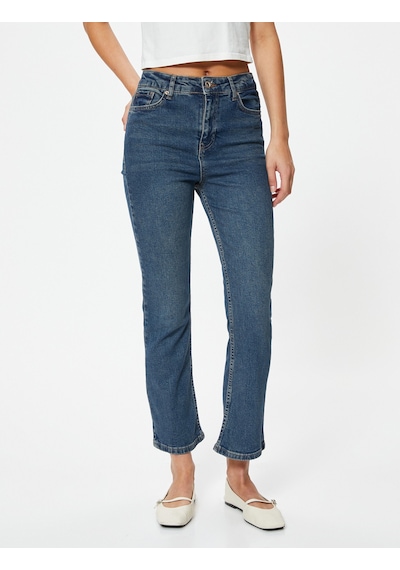 Koton İspanyol Paça Kot Pantolon Crop Slim Fit Standart Bel Orta İndigo 5wal40011md İndigo Koton İspanyol Paça Kot Pantolon Crop Slim Fit Standart Bel Orta İndigo 5wal40011md İndigo