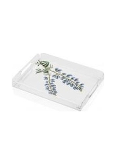 The Mia Flora Şeffaf Pleksi Tepsi Mor42x32 Cm