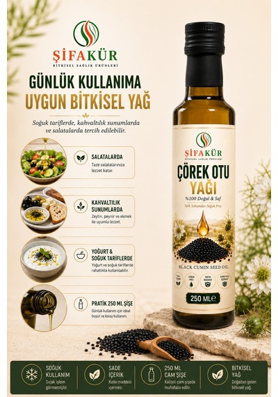 Şifakür Soğuk Pres Çörek Otu Yağı 250 ML