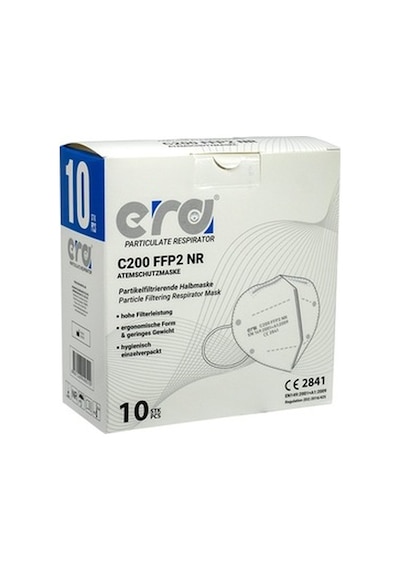 Era C200 Ventilsiz Ffp2 Nr Partikül Solunum Maskesi 10 Lu Paket