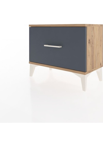 Arges Komodin Tek Çekmeceli 60x30x48 Çam-antrasit Atlas Çam