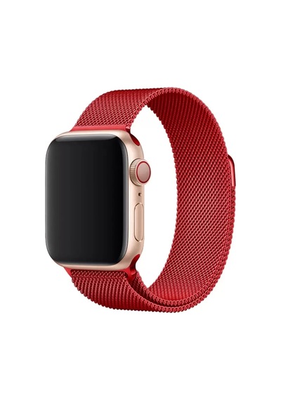 Newface Apple Watch 38mm Metal Mıknatıslı Kordon - Kırmızı