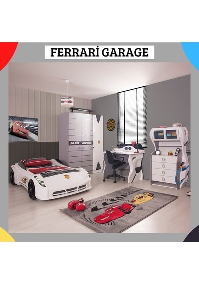 Farinaymobilya Araba Yataklı Çocuk Odası, Kumandalı Sesli Işıklı, Benzinlikli