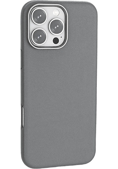 Pıılı Apple Uyumlu iPhone 16 Pro Leather Magsafe Telefon Kılıfı Gri Gri