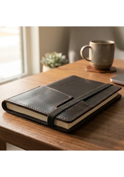 Bilikolik Hakiki Deri A5 Defter Kılıfı, El Yapımı, Telefon Cepli Ajanda Organizer, Defter Ve Kalem Dahil Koyu Kahverengi Bilikolik Hakiki Deri A5 Defter Kılıfı, El Yapımı, Telefon Cepli Ajanda Organizer, Defter Ve Kalem Dahil Koyu Kahverengi