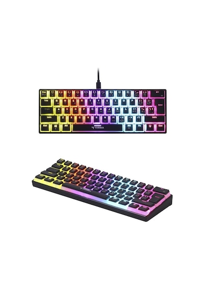 Torima Tk-04 Siyah Mekanik Rgb Işıklı Kablolu Q Klavye Siyah