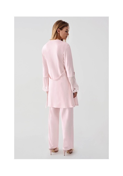 Angbutik Freshness 322 Kadın Sabahlıklı Pijama Takımı PEMBE
