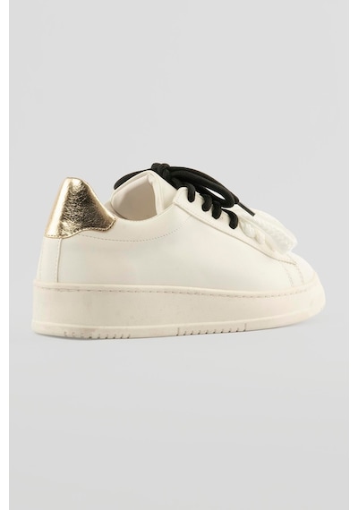 Mubiano Kadın Sneaker Kalın Taban Çift Bağcıklı Günlük Spor Ayakkabı Elvora Beyaz Beyaz