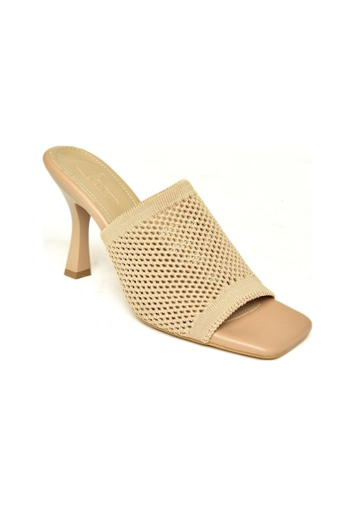 Fox Shoes P590033357 Nude Triko Kumaş Topuklu Kadın Terlik Nude-triko Çok Renkli