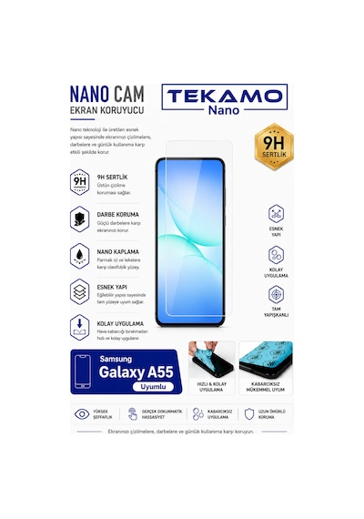Samsung Galaxy A55 Uyumlu Nano Cam Ekran Koruyucu 65365549