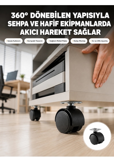 Mey İthalat Sehpa Ve Ekipmanlar İçin 4 Cm Kilitsiz Ayak Tekli