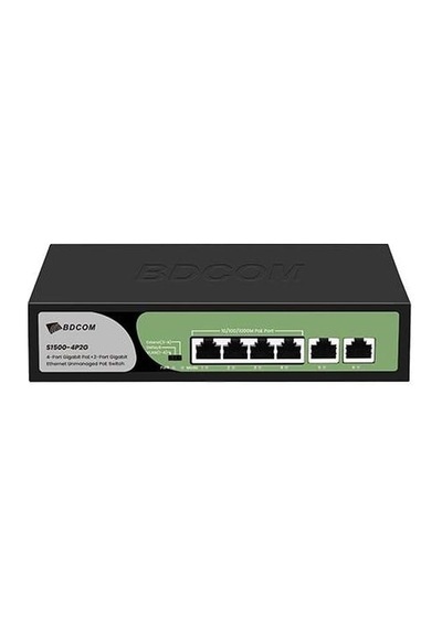 Bdcom S1500-4p2g 4 Port 10/100/1000 4 Port Poe 2 Port Uplınk 60w Yonetılemez Desktop Swıtch