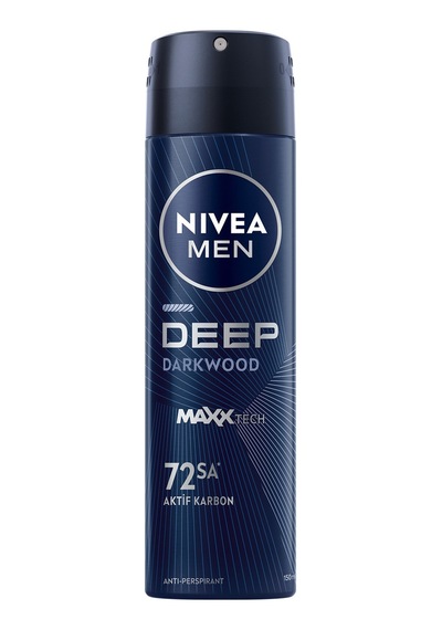 Nıvea Men Erkek Sprey Deodorant Deep Darkwood Aktif Karbon 150 Ml - 8 Adet Tarı