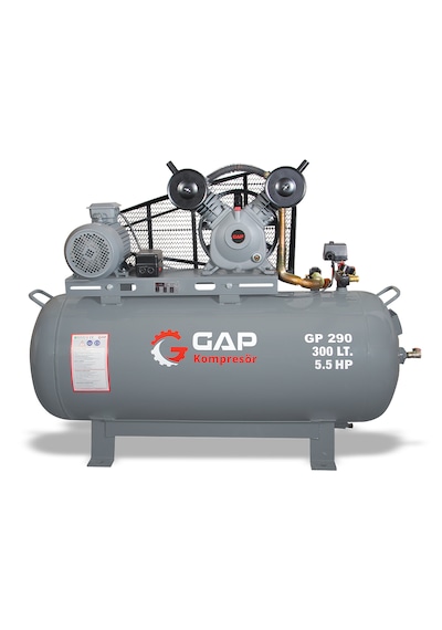 Gap Kompresör GP290 Pistonlu 300 L 2 Kafa 8Bar 5.5HP Hava Kompresörü