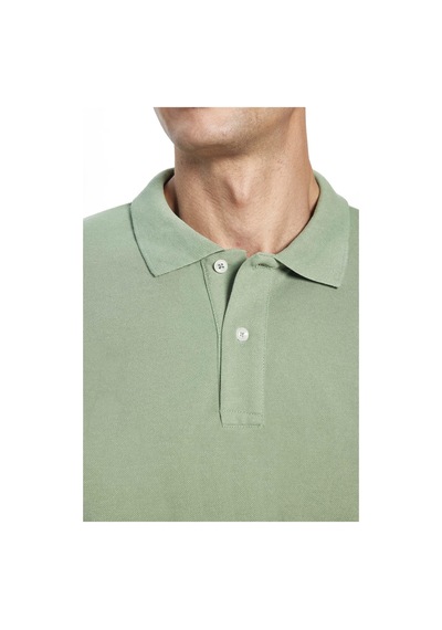 Tudors Erkek Slim Fit Dar Kesim Pamuklu Yumuşak Doku Nefes Alan Kumaş Kıvrılmaz Yaka Haki Polo Yaka Tişört-31625-haki Haki