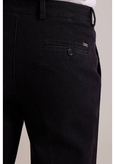 Ysf Erkek Siyah Düz Regular Fit Kot Pantolon